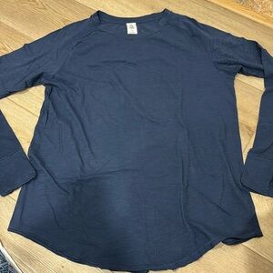 Free People Arden Tee Long Sleeve in Navy XL